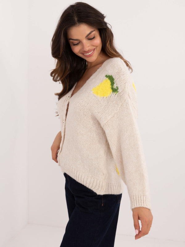ITALY MODA Svetr -MI-SW-2108.92 Barva: Béžová - světle, Velikost: UNI
