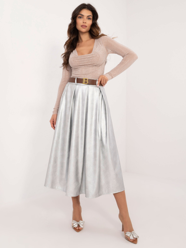 Dámská sukně DHJ-SD-18760.06P ITALY MODA Barva: Stříbrná, Velikost: UNI