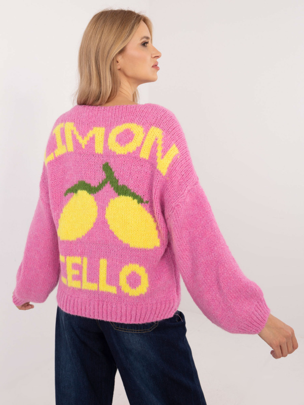 ITALY MODA Svetr -MI-SW-2108.92 Barva: Růžová, Velikost: UNI