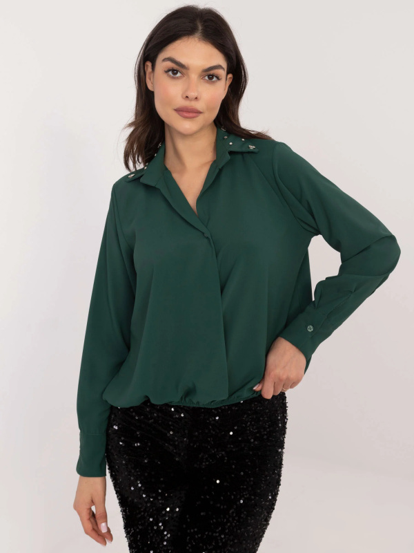 Halenka DHJ-KS-15260.96 ITALY MODA Barva: Zelená - tmavě, Velikost: UNI