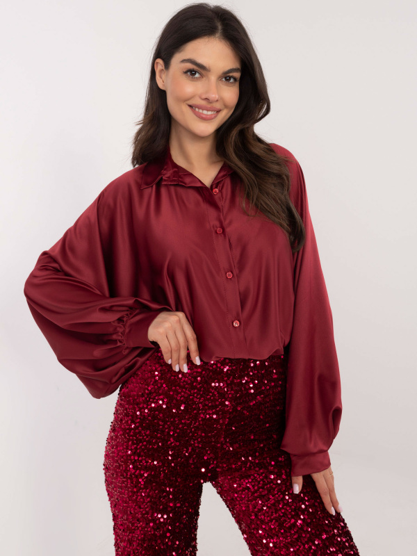 Halenka DHJ-KS-15257.53P ITALY MODA Barva: Bordó, Velikost: UNI