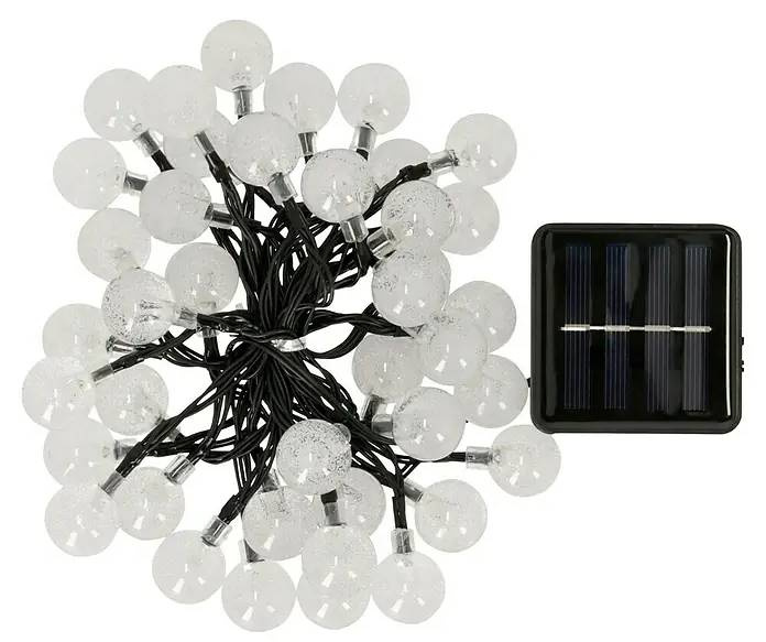 Bauhaus LED solární světelný řetěz Balls / 40 ks / 6,9 m / teplá bílá / transparentní/černá Varianta: ivi2