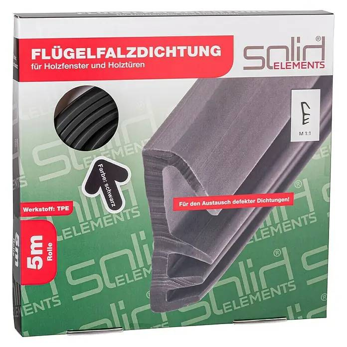 Okenní těsnění Solid Elements / 5 m / termoplastický elastomer / černá Varianta: ivi1