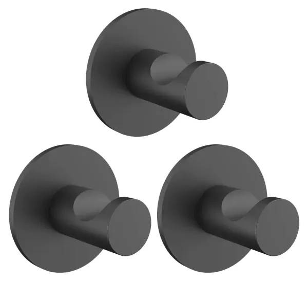 Samolepicí háček Venus / Ø 4,6 cm / 3 ks / nerezová ocel/plast / černá Varianta: ivi1