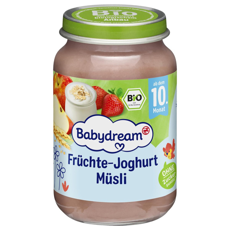 Babydream BIO Ovocné pyré s müsli a jogurtem