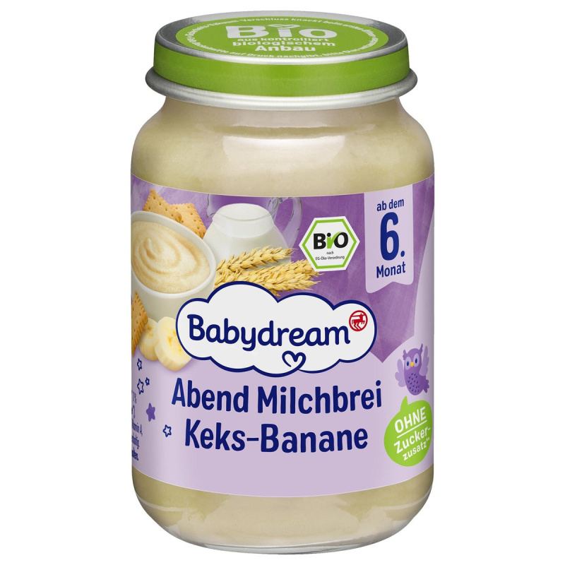 Babydream BIO Mléčná kaše banán a sušenka