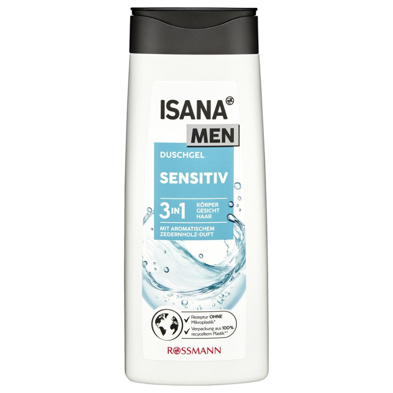 ISANA Men Sensitive sprchový gel 3v1