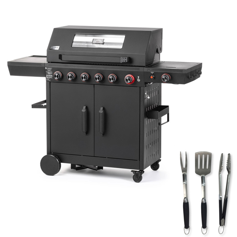 Fieldmann FZG 3030 + FZG 9017 Sada Plynový gril 5+1+1 hoř. + grilovací náčiní.