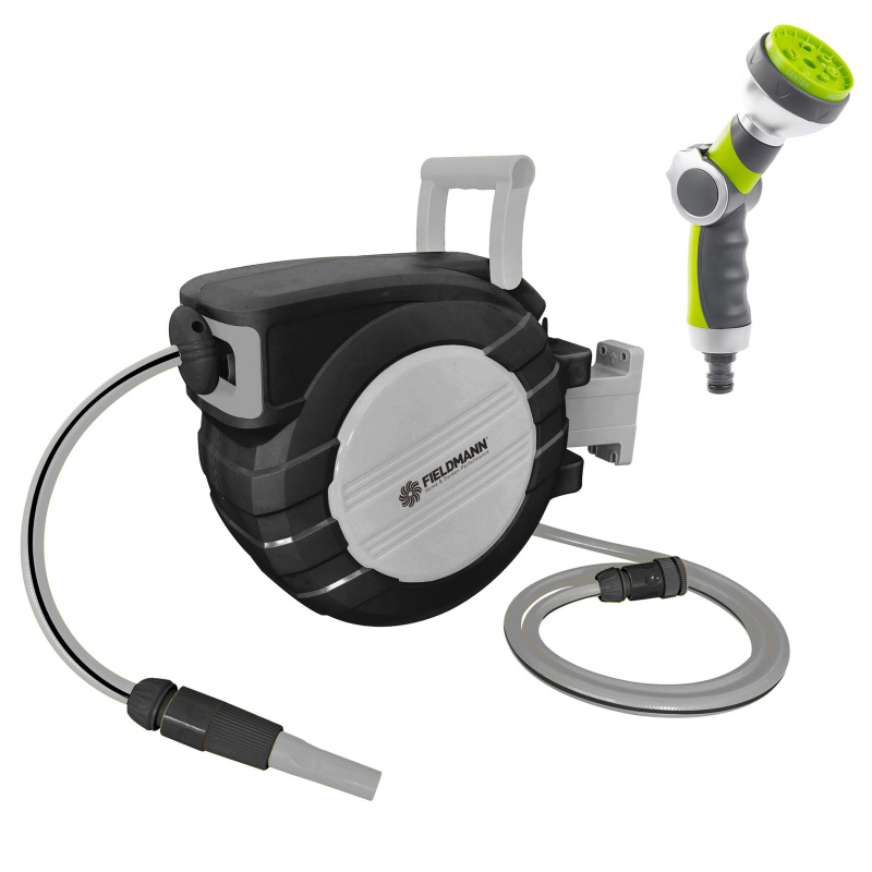 Fieldmann FZH 1235 + FZH 9201 Sada Automatický naviják + Zavlažovací sprcha 7v1