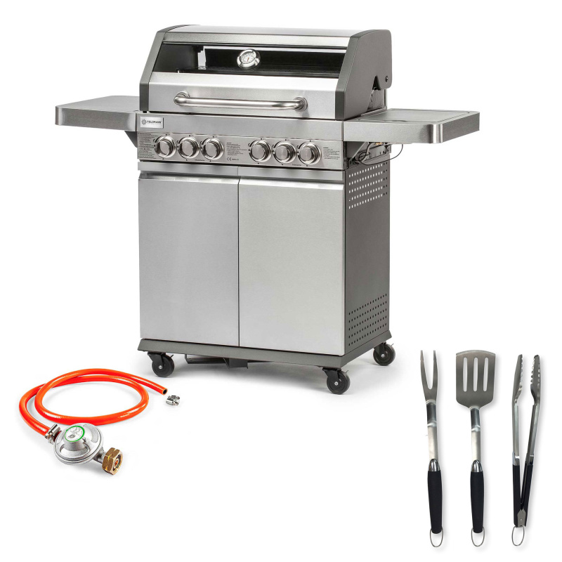 Fieldmann FZG 3025 + FZG 9017 Sada Plynový gril 3 hořáky + grilovací náčiní