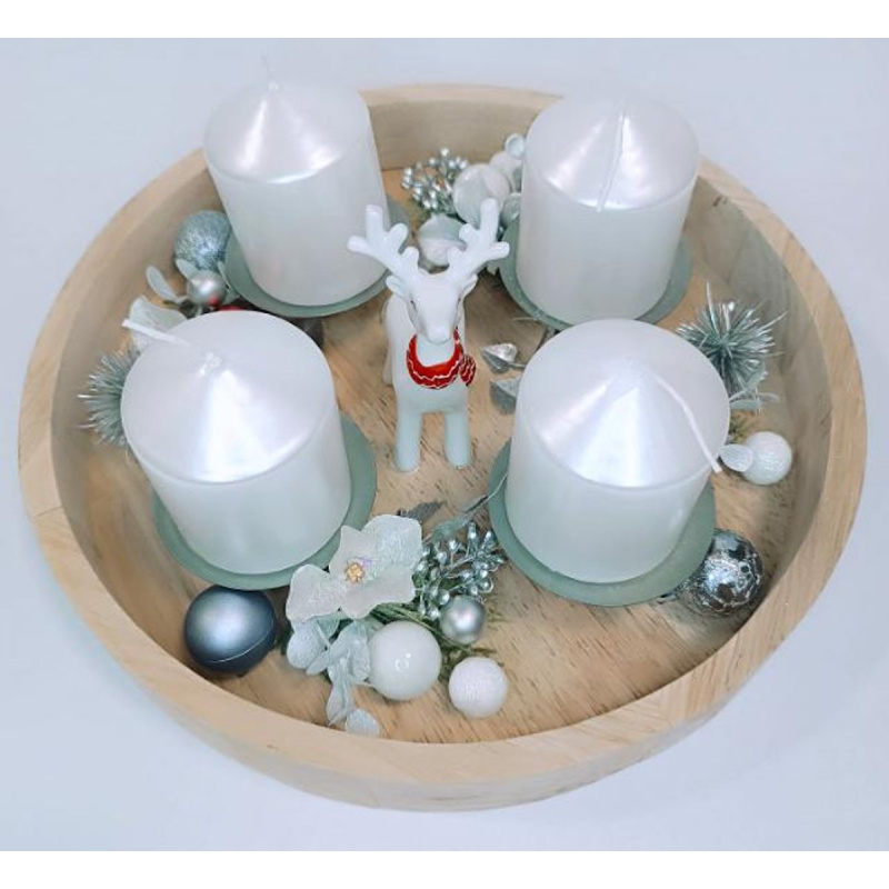 Adventní svícen s jelenem Ø 30 cm