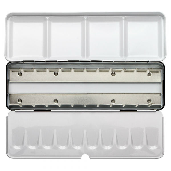 Kovová krabička pro akvarely 24 ks prázdná