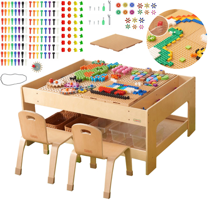 Masterkidz dřevěný vzdělávací stůl s příslušenstvím STEM Wall