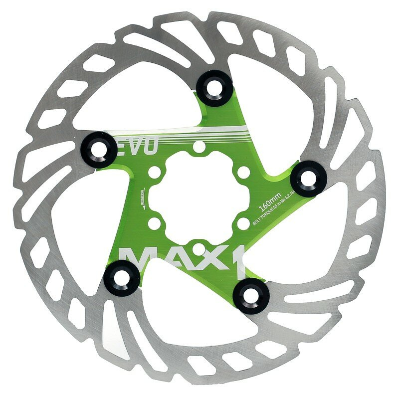 brzdový kotouč MAX1 Evo 160 mm zelený Barva: 6 děr, Velikost: 160 mm
