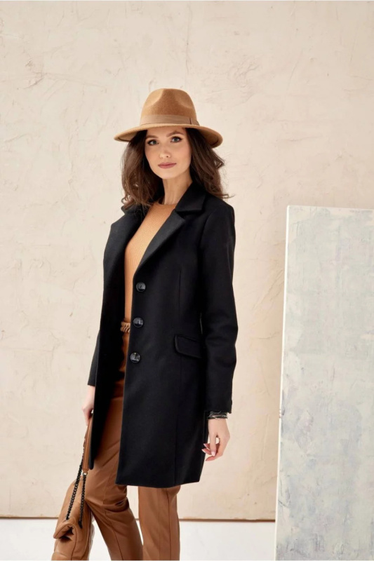 Dámský plášť PLA0018  model 184498 černý - Roco Fashion 46