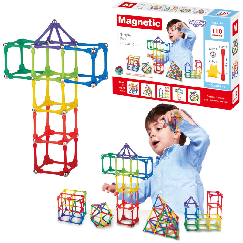 Woopie magnetické stavební kostky sada 110 dílků