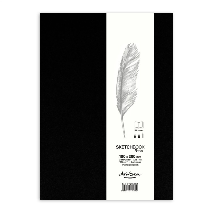 Skicák Basic (100g/m2, 128 listů) 19x26cm černý obal