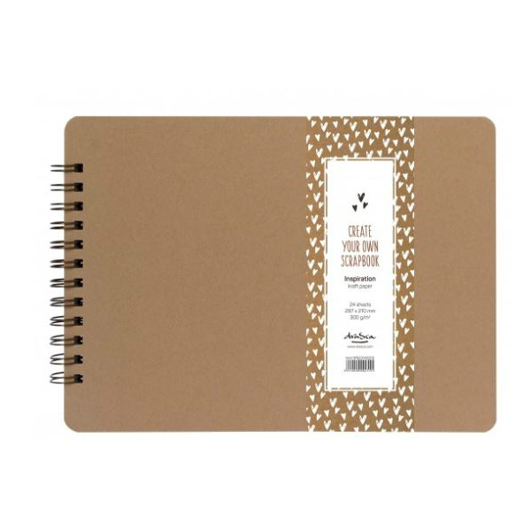 Album kroužkové Scrapbook Inspiration kraft (300g/m2, 24 listů) A4