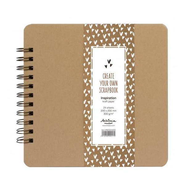 Album kroužkové Scrapbook Inspiration kraft (300g/m2, 24 listů) 20×20cm