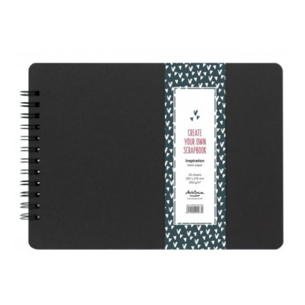 Album kroužkové Scrapbook Inspiration černé (250g/m2, 24 listů) A4