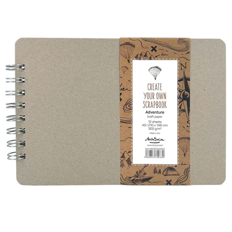 Album kroužkové Scrapbook Adventure kraft (300g/m2, 12 listů) A5