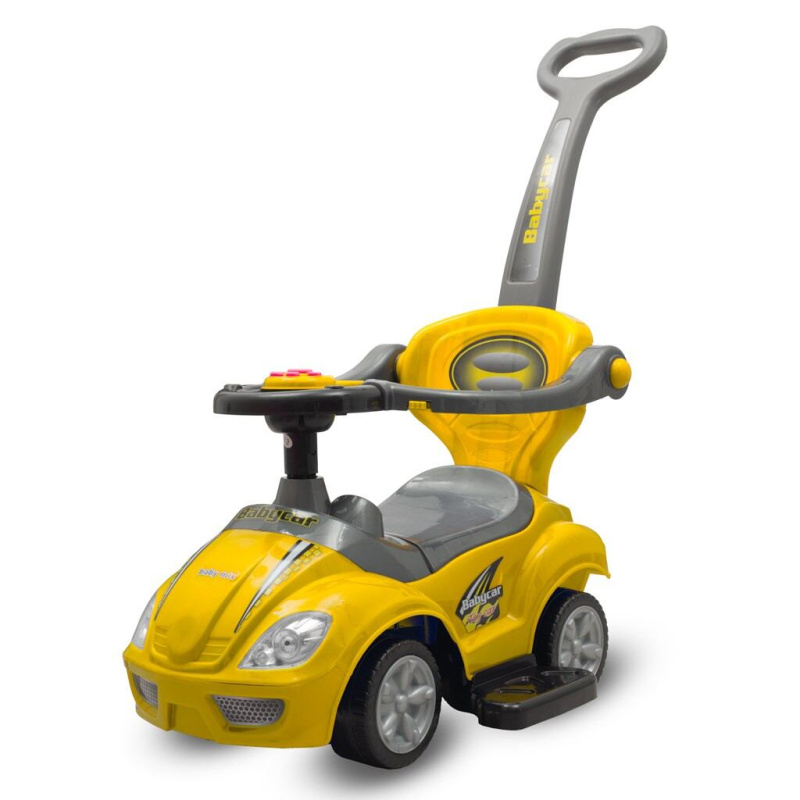 CARE 45840 Dětské odrážedlo s vodící tyčí 3v1 Baby Mix Mega Car žluté - poškozený obal