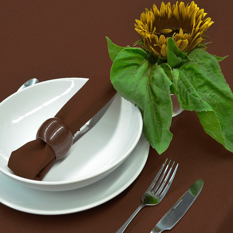 Olzatex Nešpinivý / teflonový látkový ubrus UNI 0368 HNĚDÁ, 120x160cm (ovál)