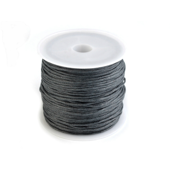Voskovaná bavlněná šňůrka ocelová šedá (25m)