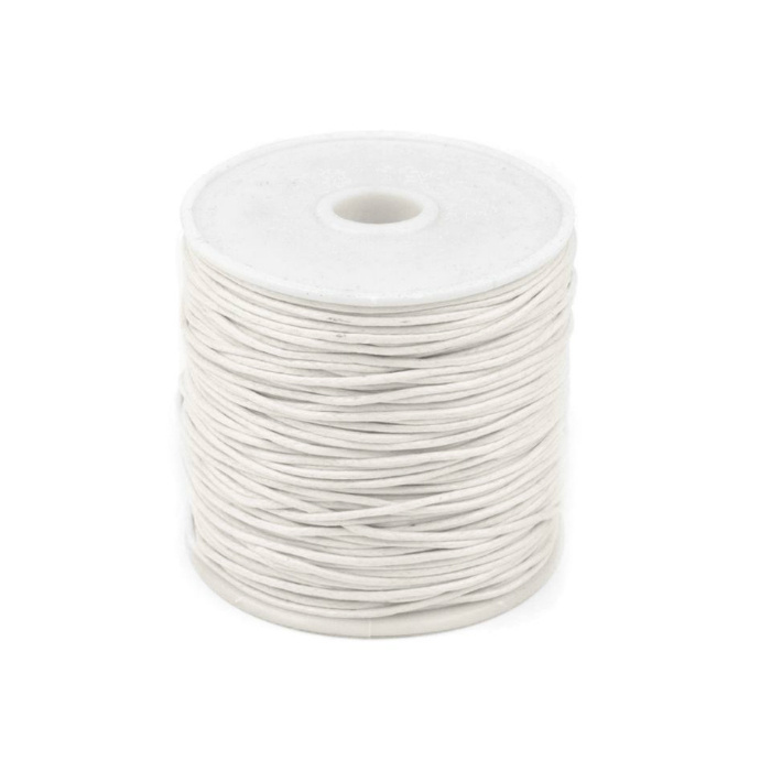 Voskovaná bavlněná šňůrka bílá (25m)