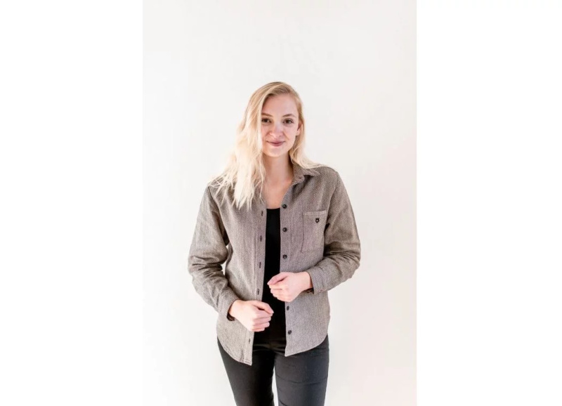 Luxusní dámská košile z BIO bavlny - mimikry hnědá - Racuna - XL