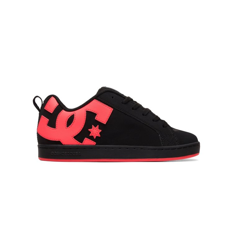 Dc shoes dámské boty Court Graffik Black/Hot Pink | Černá | Velikost 7,5 US
