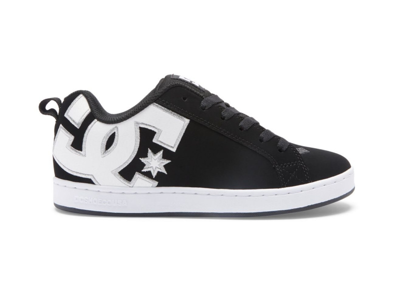 Dc shoes dámské boty Court Graffik Black/White Stencil | Černá | Velikost 6,5 US