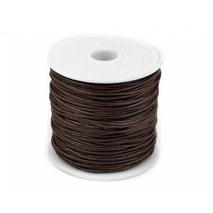 Voskovaná bavlněná šňůrka tmavě hnědá (25m)