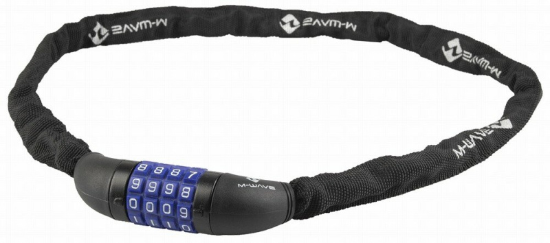řetězový zámek M-WAVE kódový 3,5x900mm, černý Barva: Černá, Velikost: 900