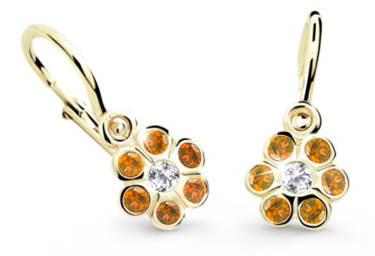 Cutie Jewellery Zlaté dětské náušnice C1737-10-X-1 oranžová