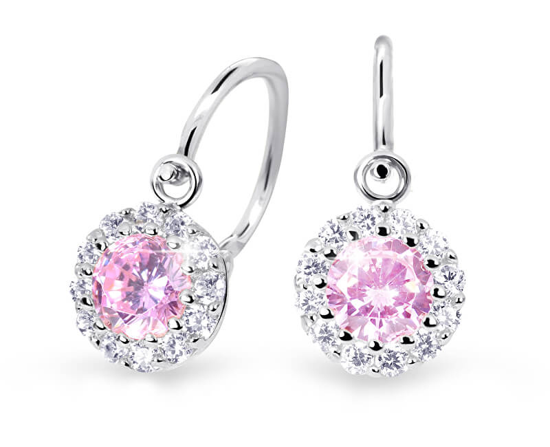 Cutie Jewellery Dětské náušnice z bílého zlata C2745-10-X-2 růžová