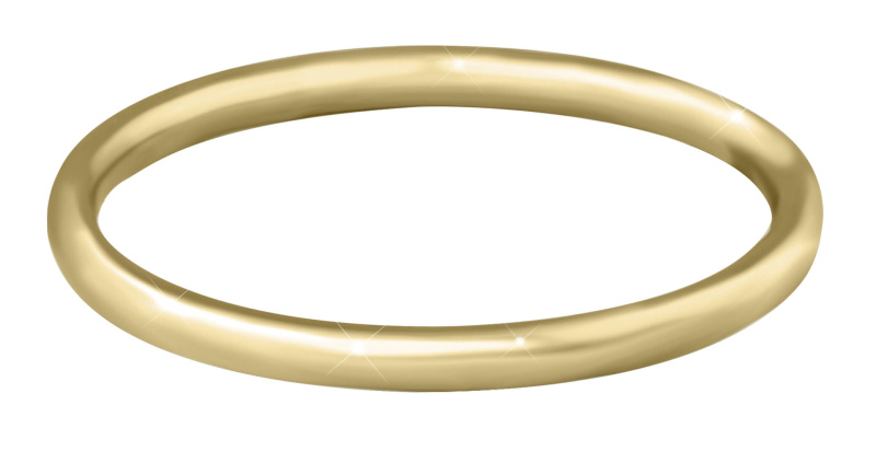 Troli Pozlacený minimalistický prsten z oceli Gold 50 mm