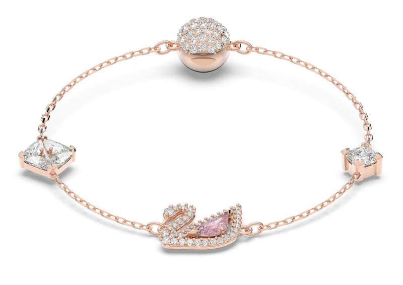 Swarovski Půvabný bronzový náramek Dazzling Swan 5485876 17,3 cm