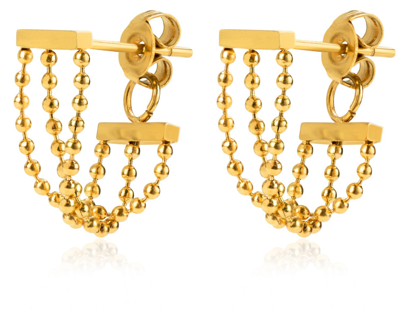 Troli Originální pozlacené náušnice s řetízky