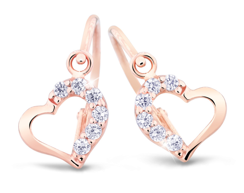 Cutie Jewellery Něžné dětské náušnice z růžového zlata C2757-10-X-4 bílá