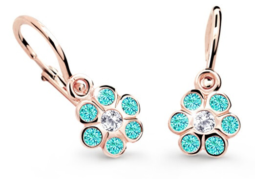 Cutie Jewellery Dětské náušnice z růžového zlata C1737-10-X-4 světle zelená