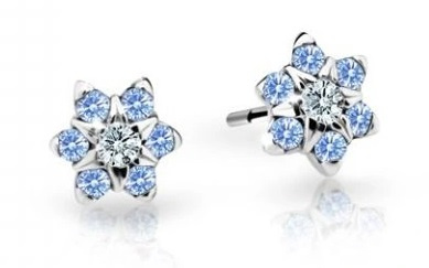 Cutie Jewellery Půvabné dětské náušnice z bílého zlata C2152-30-X-2 světle modrá