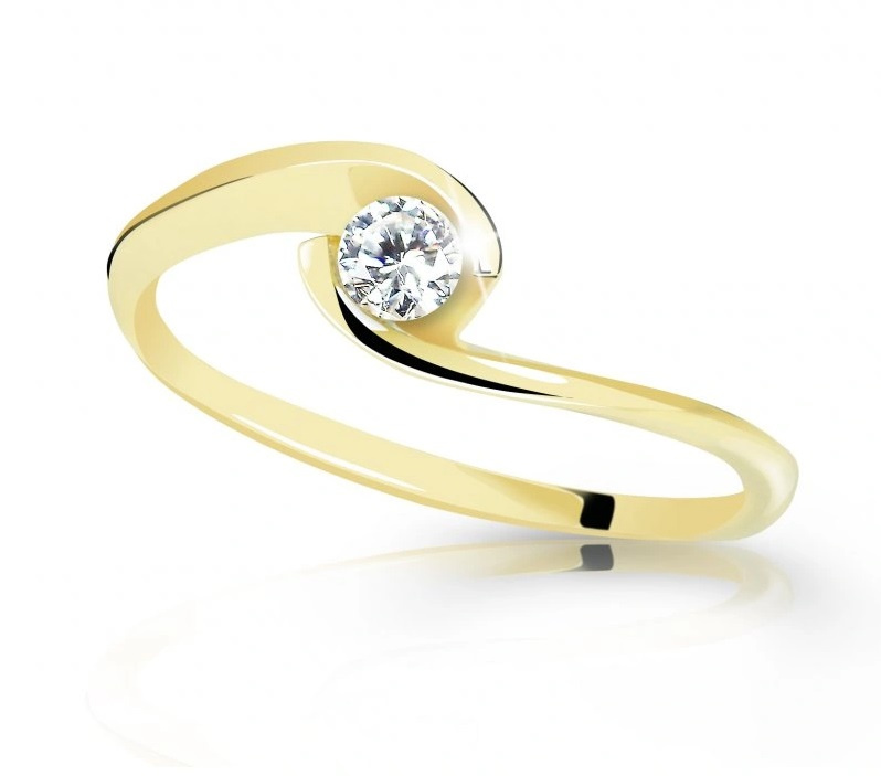 Cutie Diamonds Něžný zásnubní prsten ze žlutého zlata s briliantem DZ6134-10-X-1 65 mm