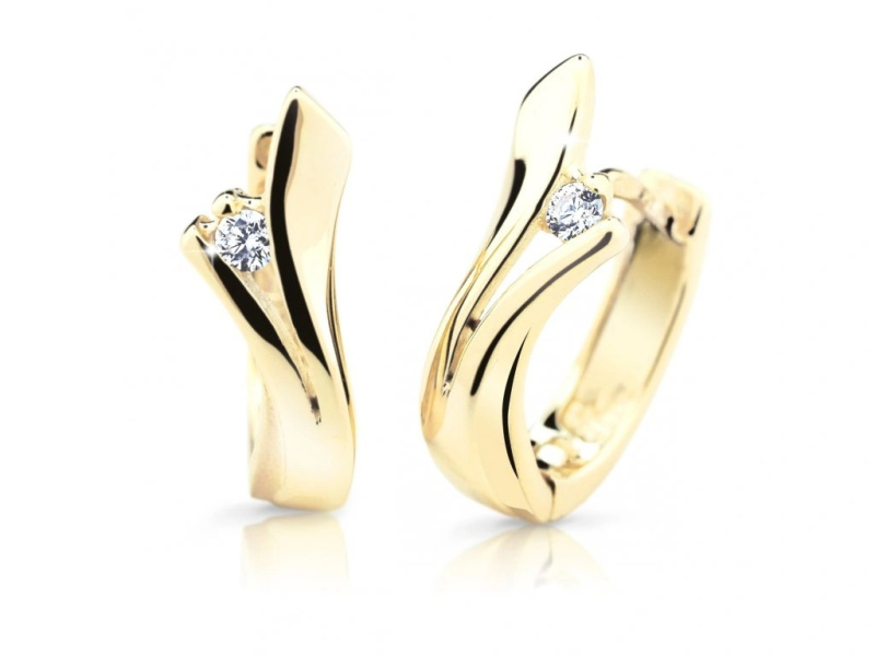 Cutie Jewellery Slušivé kruhové náušnice ze žlutého zlata Z6434-1795-80-10-X-1