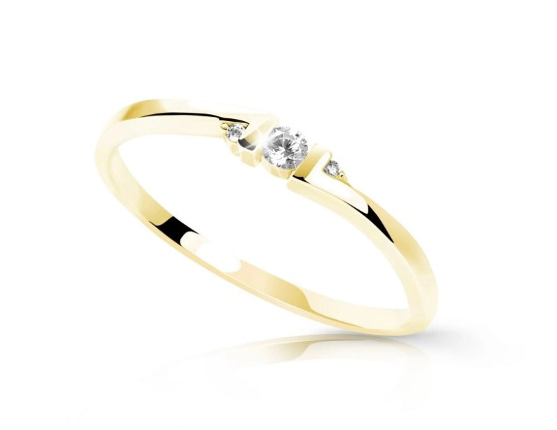 Cutie Diamonds Minimalistický prsten ze žlutého zlata s brilianty DZ6714-3053-00-X-1 61 mm