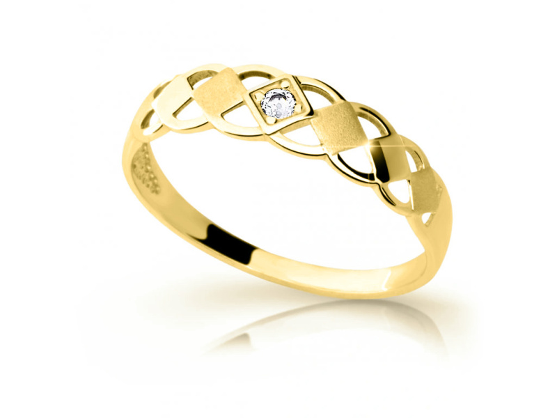 Cutie Diamonds Elegantní prsten ze žlutého zlata s briliantem DZ6718-1912-10-X-1 57 mm