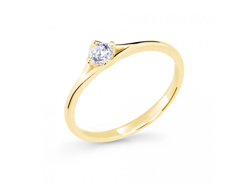 Cutie Diamonds Třpytivý prsten ze žlutého zlata s briliantem DZ6721-2957-10-X-1 51 mm