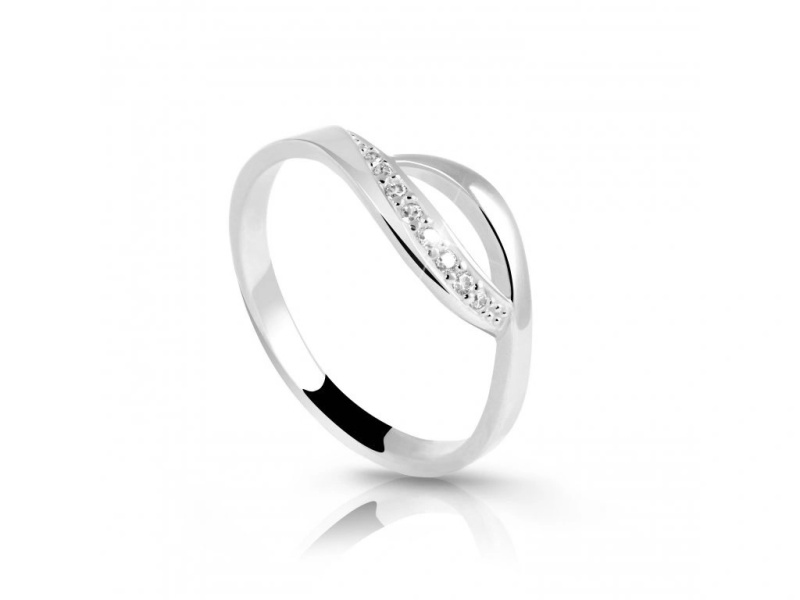 Cutie Diamonds Půvabný prsten z bílého zlata s diamanty DZ6736-2346-10-X-2 64 mm
