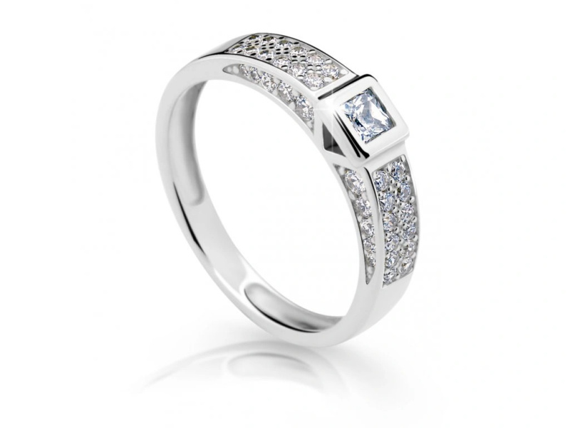 Cutie Diamonds Třpytivý prsten z bílého zlata s diamanty DZ6715-2361-10-X-2 59 mm