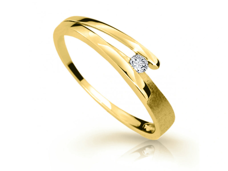 Cutie Diamonds Jemný prsten ze žlutého zlata s diamantem DZ6737-1716-10-X-1 61 mm